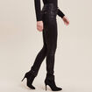 Pantalon ajusté enduit couleur bronze femme