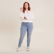 Jeans ajusté taille standard 7/8ème denim baby bleu femme