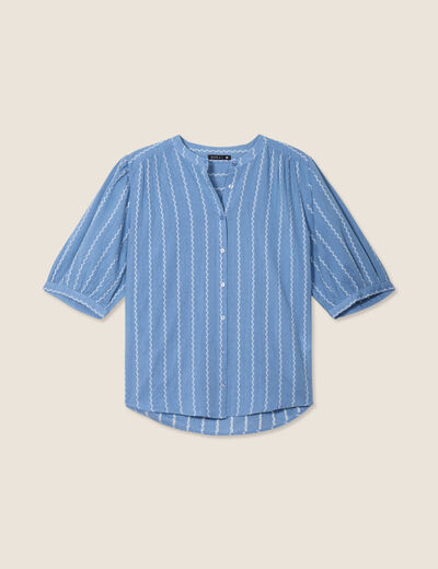 Chemise manches courtes bleu clair femme