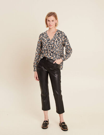 Blouse manches longues camel femme