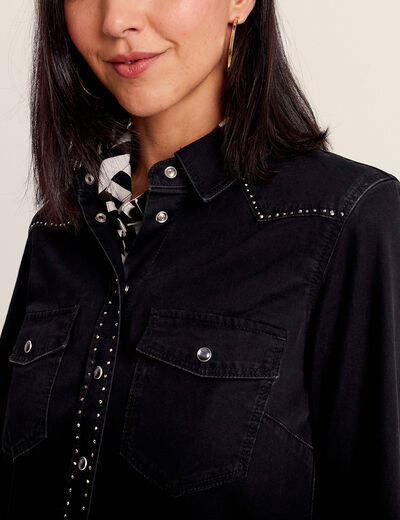 Chemise en jean noir femme