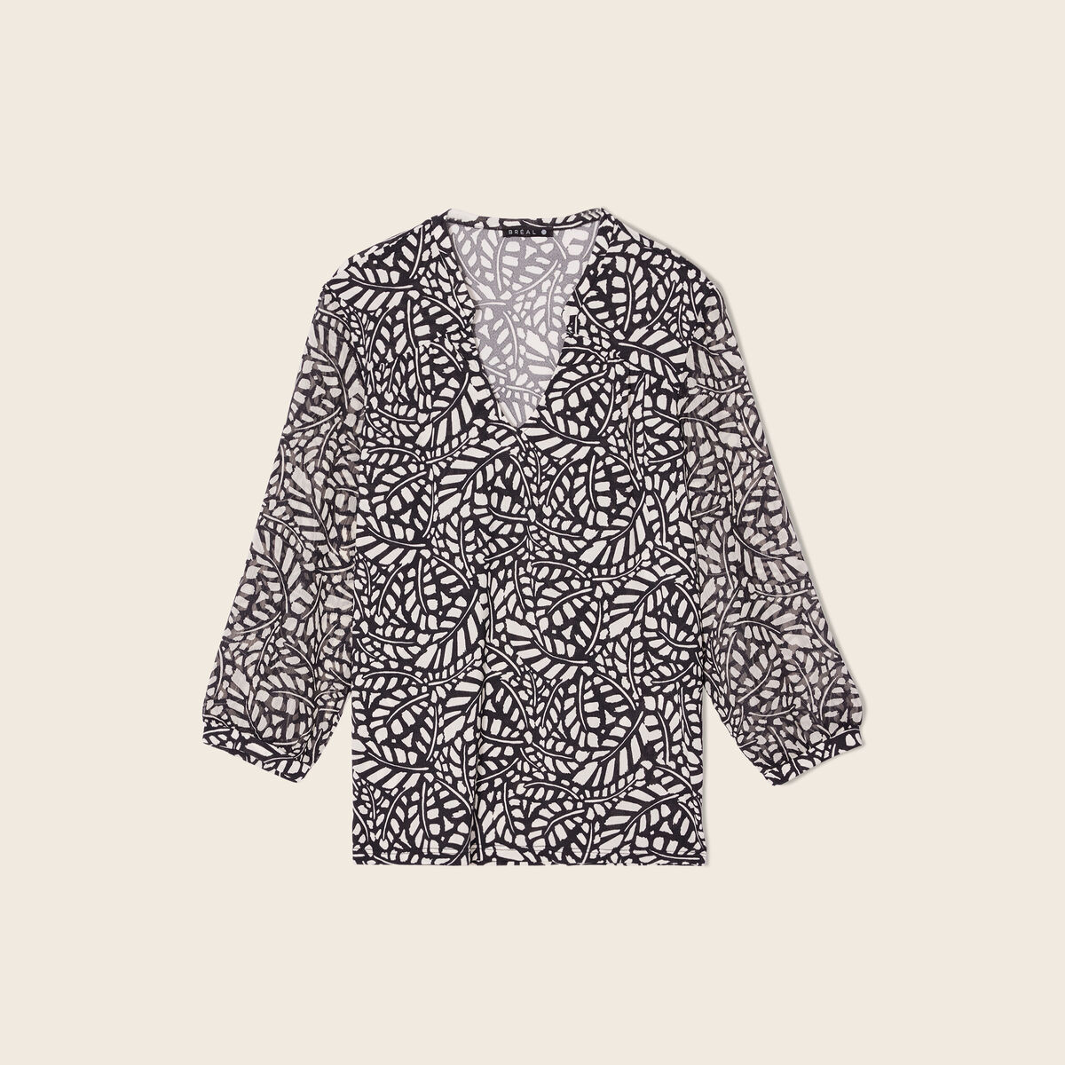 T-shirt manches 3/4 noir femme