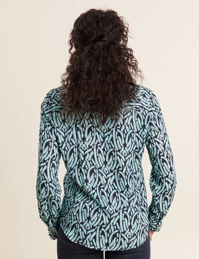 Chemise manches longues bleu ciel femme