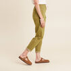 Pantalon coupe mom 7/8&egrave;me vert kaki femme