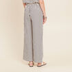 Pantalon large taille haute bleu foncé femme