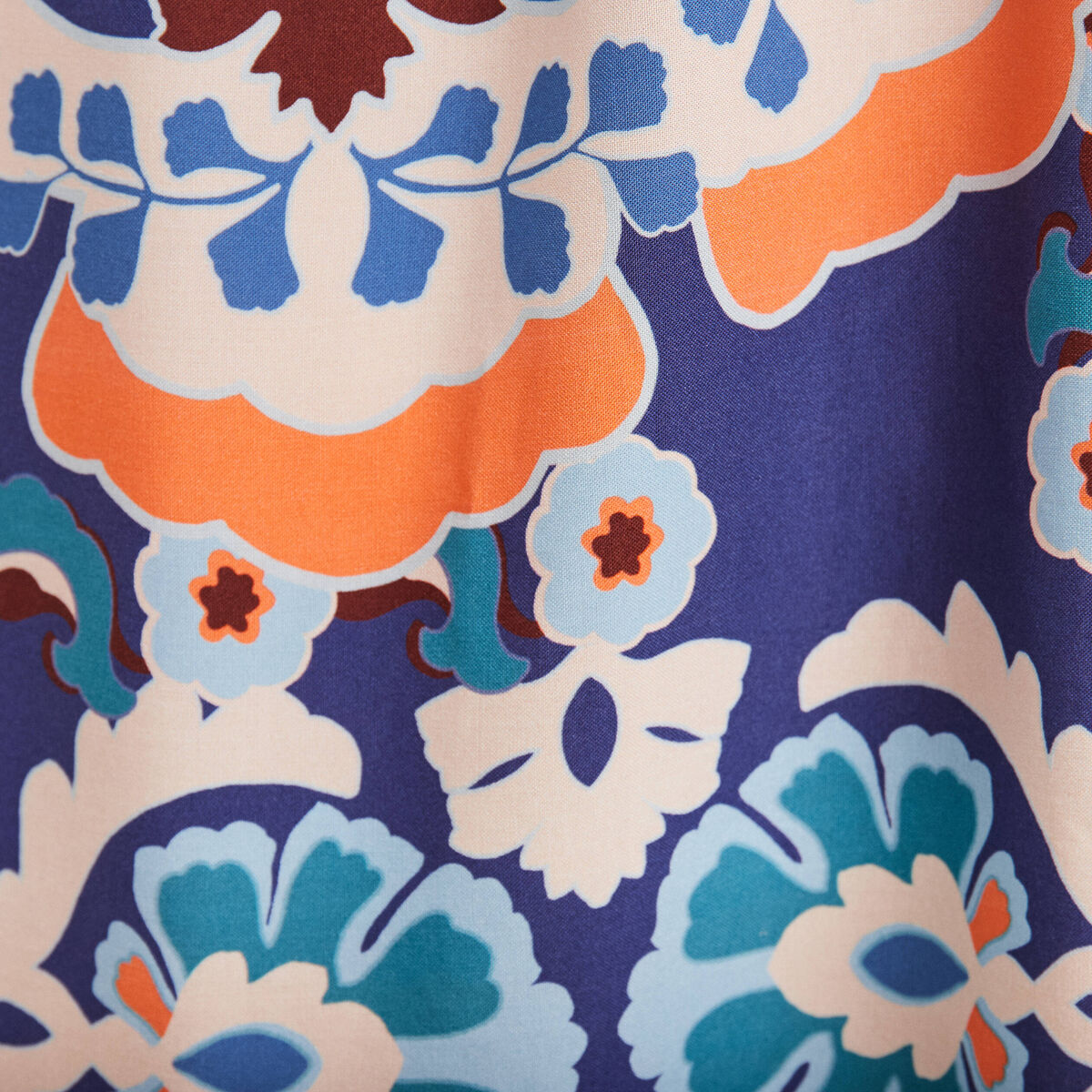 Robe droite col cache-coeur bleu femme