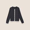 Gilet 2 en 1 col rond gris clair femme