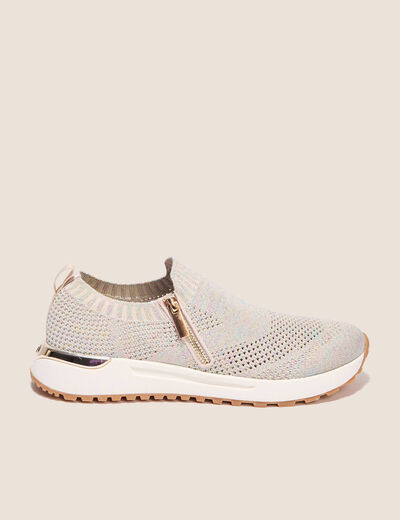 Baskets chaussettes sable femme