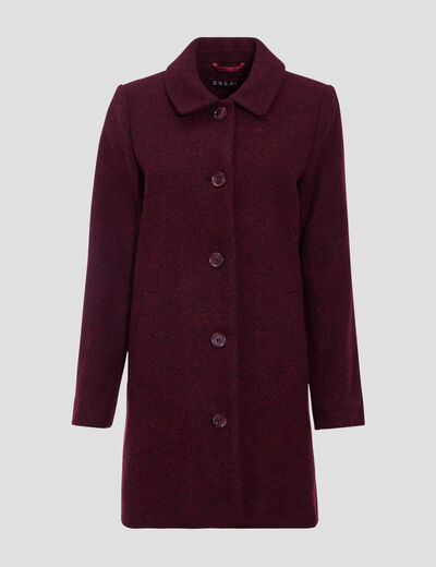 Manteau évasé boutonné noir femme