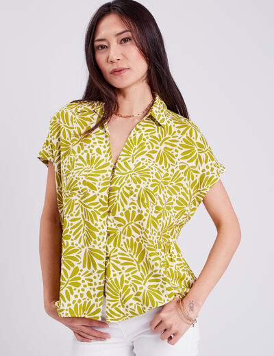 Blouse manches courtes vert femme