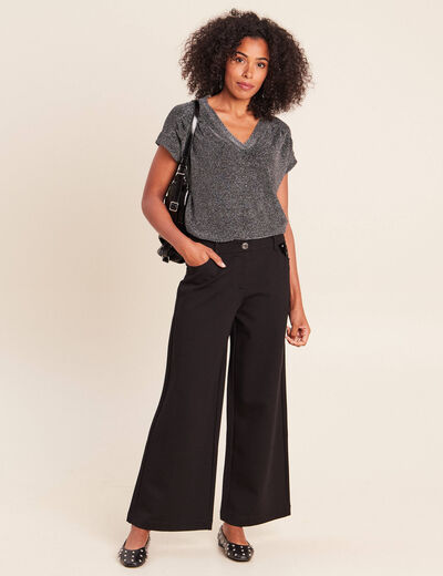 T-shirt manches courtes gris argent femme