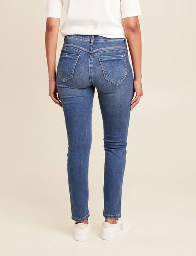 Jean magique ajusté taille standard denim double stone femme