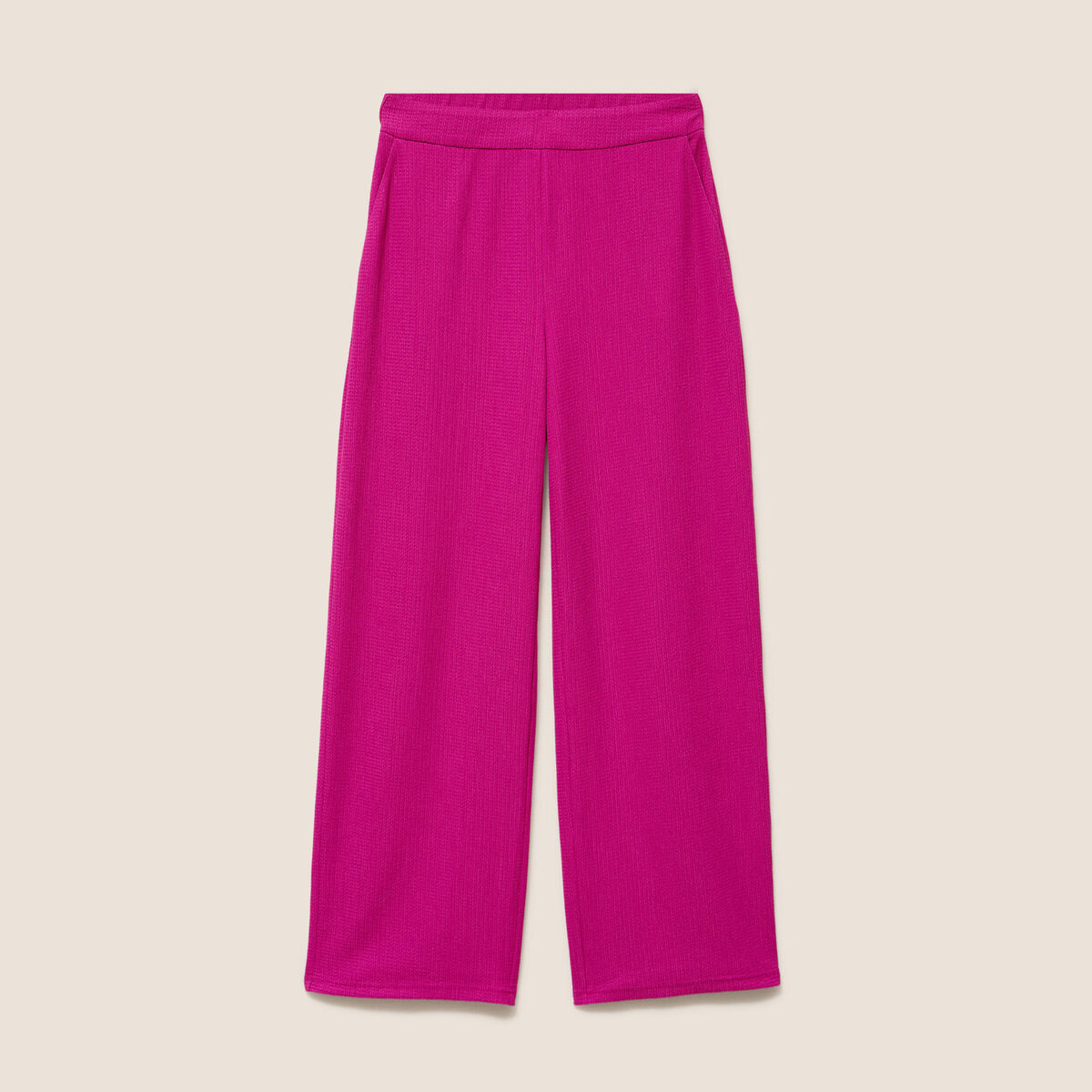Pantalon large taille haute violet clair femme