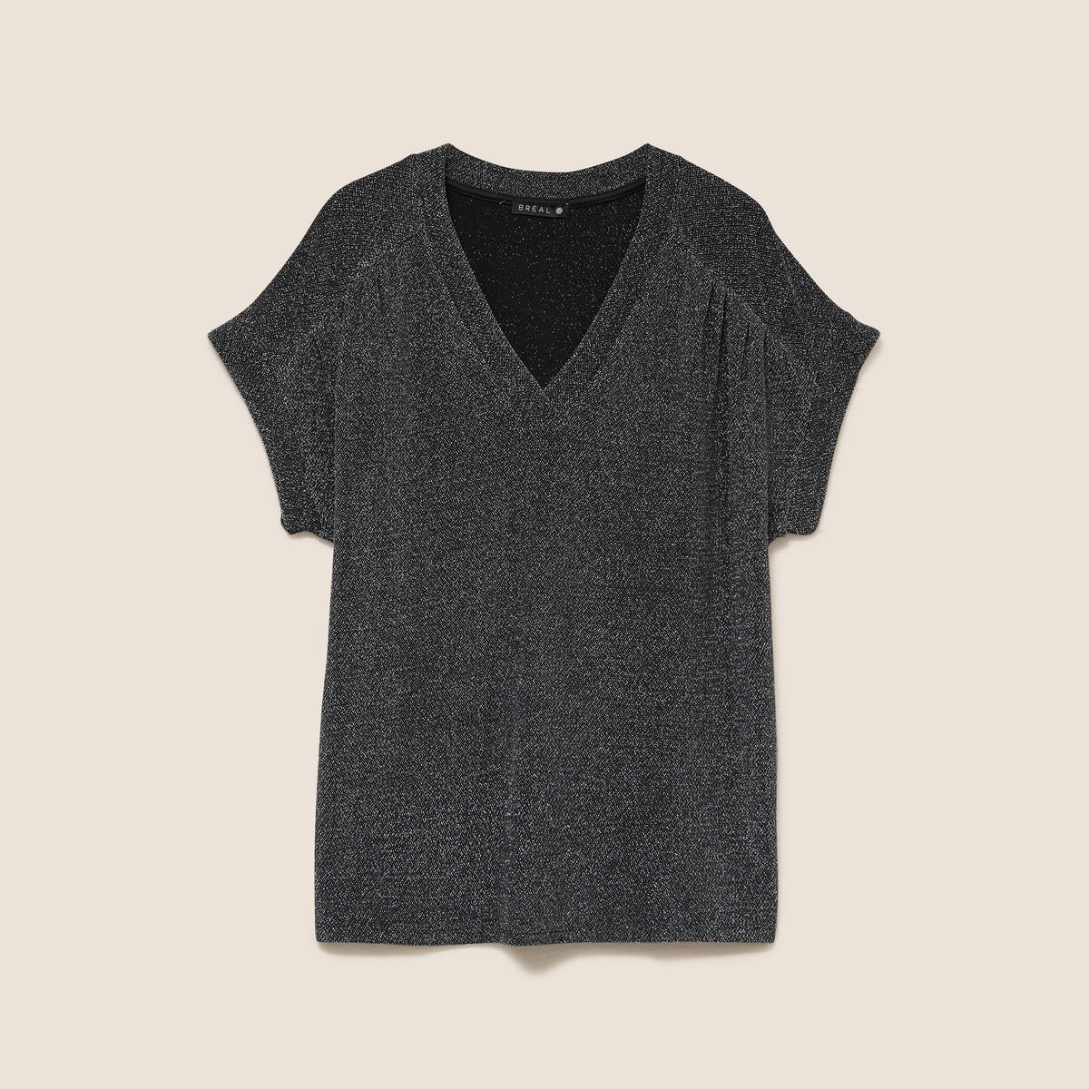 T-shirt manches courtes gris argent femme