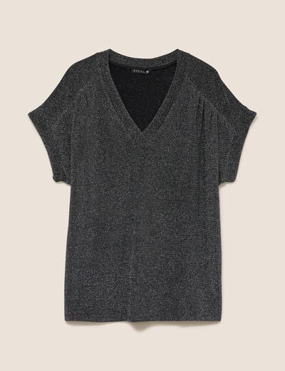 T-shirt manches courtes gris argent femme