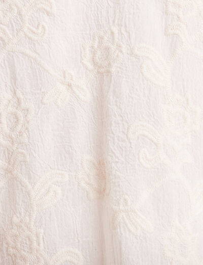 Gilet manches courtes dentelle ivoire femme