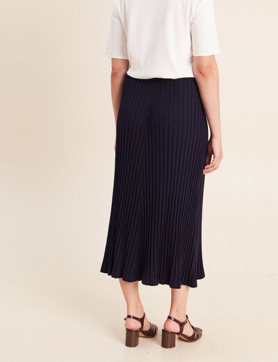 Jupe en maille bleu marine femme