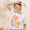T-shirt col rond manches courtes blanc femme