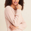 Pull col tunisien manches longues vieux rose femme
