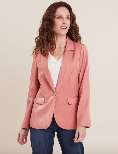 Veste tailleur irisé terracotta femme