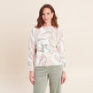 Pull col rond &agrave; sequins rose femme