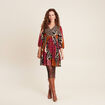 Robe &eacute;vas&eacute;e fluide manches 3/4 multicolore femme