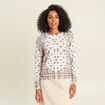 Pull col rond marron femme