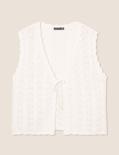 Gilet sans manches blanc femme