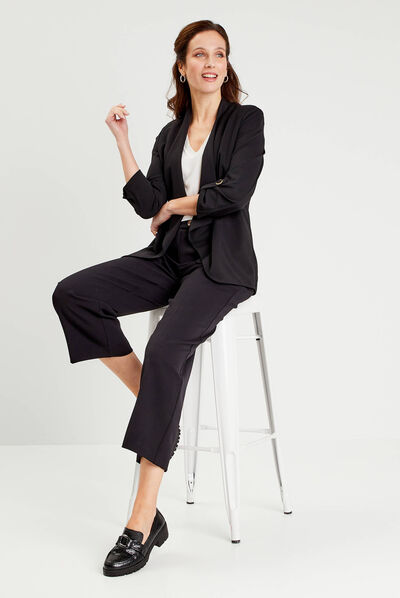 Veste esprit blazer droite noir femme