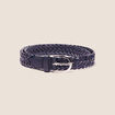 Ceinture tressée irisée bleu marine femme