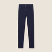 Pantalon léger taille haute long bleu marine femme