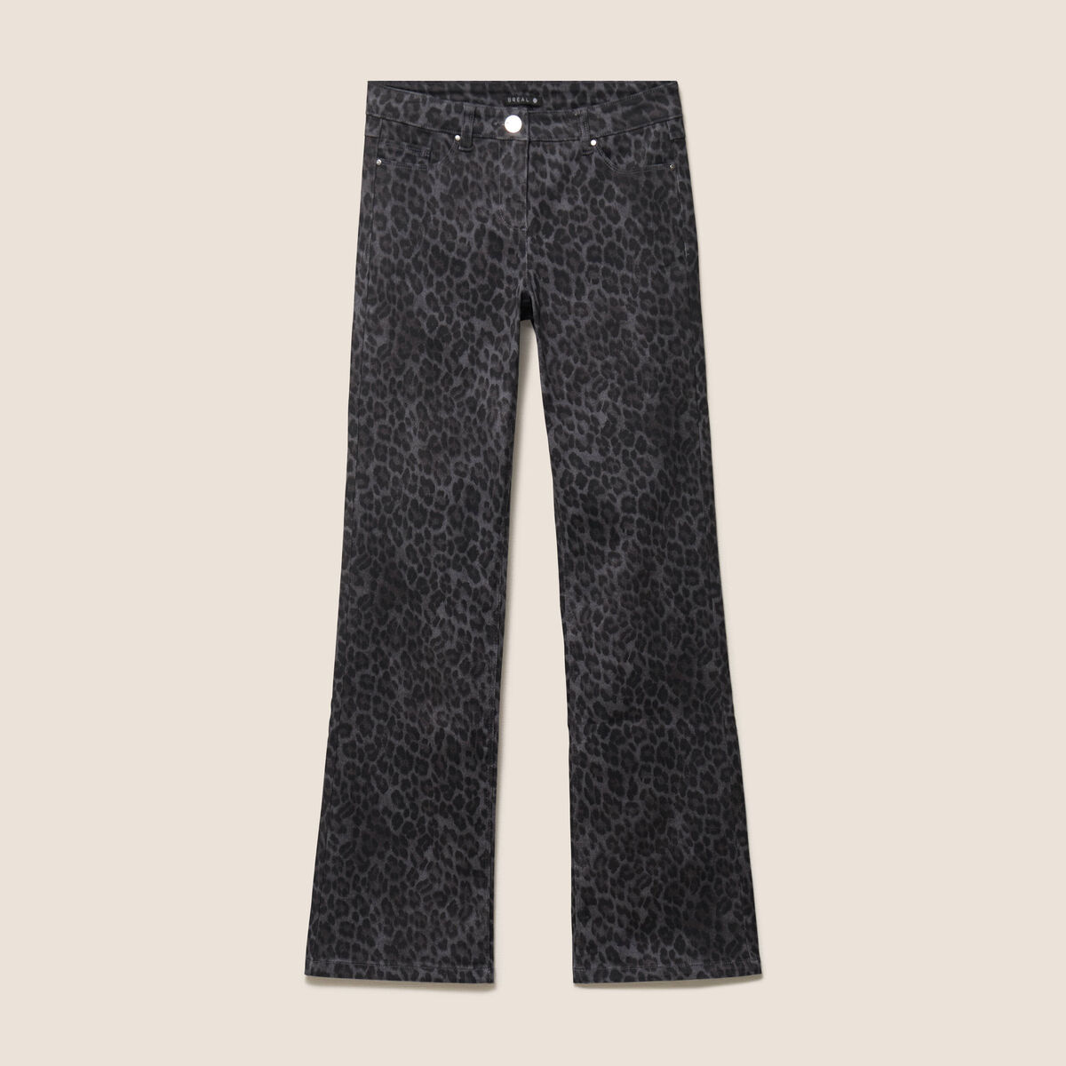 Pantalon bootcut taille bascul&eacute;e gris ardoise femme