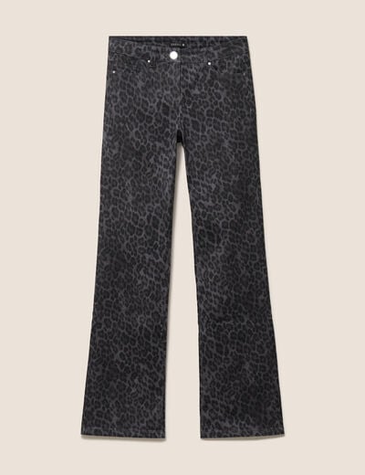Pantalon bootcut taille bascul&eacute;e gris ardoise femme