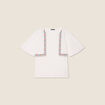 T-shirt manches courtes brodé ecru femme