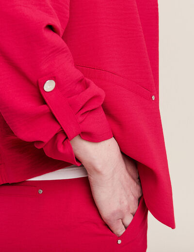 Veste droite fluide rose cerise femme