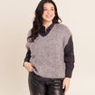 Pull sans manches gris fonc&eacute; femme