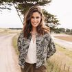 Veste boutonn&eacute;e col mao vert femme