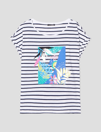 T-shirt manches courtes ecru femme