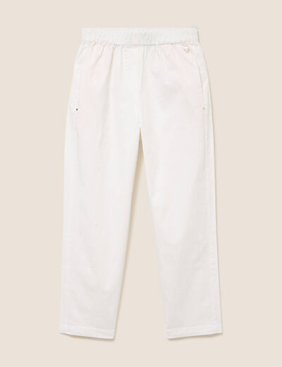 Pantalon mom blanc femme