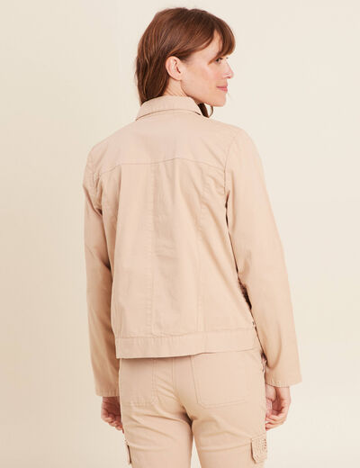 Veste droite courte manches longues sable femme