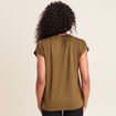 T-shirt manches courtes vert olive femme