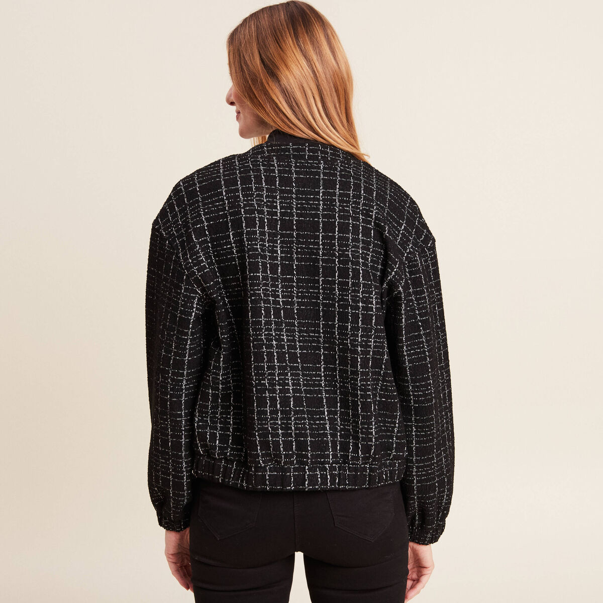 Veste droite boutonn&eacute;e noir femme