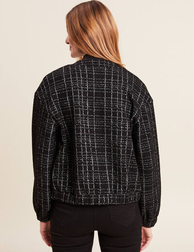 Veste droite boutonn&eacute;e noir femme
