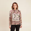 Chemise manches longues multicolore femme