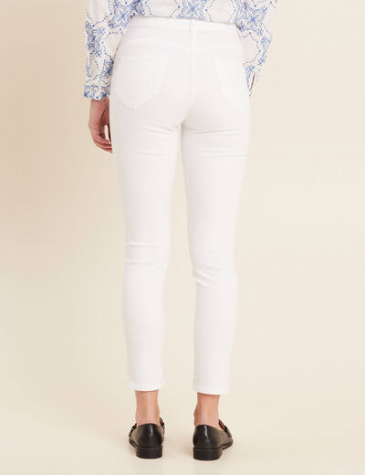 Pantalon léger taille standard 7/8ème blanc femme