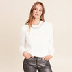 Pull manches longues ecru femme