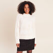 Pull col montant doux beige femme