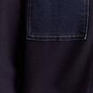 Veste droite courte manches longues denim brut femme