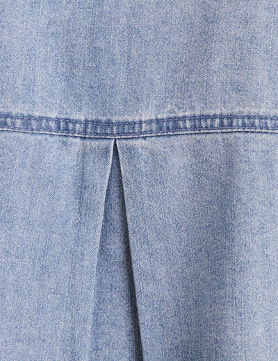 Chemise ample manches 3/4 col chemise denim double stone femme