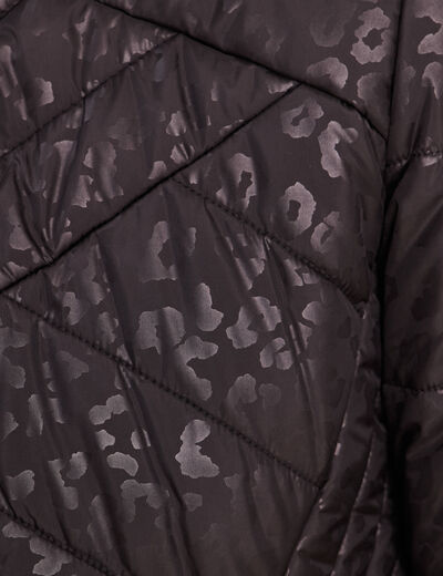 Doudoune d&eacute;perlante droite zipp&eacute;e noir femme